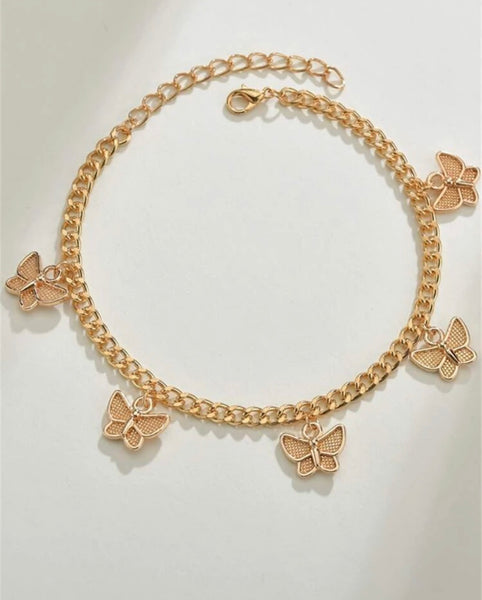 Butterfly Anklet/Bracelet- Gold